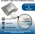 Skyis Pet Fountain Cleaner Tablets 36-Pack Cat & Dog Water Fountain Cleaning Kit Removes Limescale, Mineral Buildup & Biofilm All Brands Compatible Pet-Safe 1 Year Supply