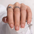 BTArtbox Press On Nails, Cream Puff, Short Almond, Ombre Off White, 32Ct | 2+ Weeks Wear, Salon-Quality Natural Nails, 10-Minute Easy Daily Application, Fast Removal, 16 Sizes, All-in-One Complete Kit