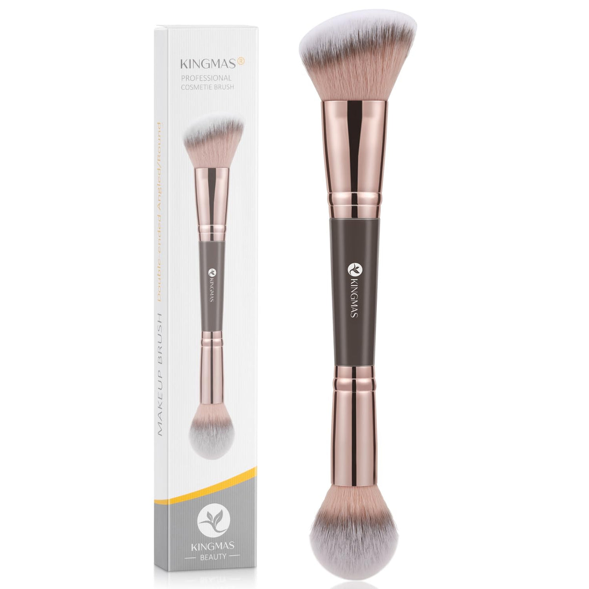KINGMAS Foundation Brush, Dual-Ended Angled Concealer Makeup Brush