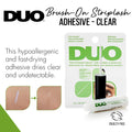 DUO Brush-On Clear Lash Glue, Strip Eyelash Adhesive for Clusters, 2 Pack | Infused with Vitamins A, C & E, Waterproof Eyelash Glue, Long Lasting, Quick Drying, Hypoallergenic, Latex-Free