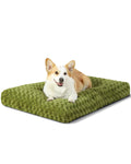KSIIA Washable Dog Bed Deluxe Plush Dog Crate Beds Comfy Kennel Pad Anti-Slip Pet Sleeping Mat for Large, Jumbo, Medium, Small Dogs Breeds, 41" x 27", Gray