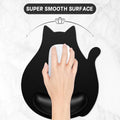 Ergonomic Mouse Pad with Wrist Rest, Cute Cat Memory Foam Padded Pain Relief Non-Slip Wrist Support Mouse Mat for Gaming Work Computer Laptop, Funny Office Supplies Desk Accessory, Jet Black