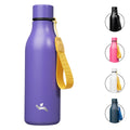 Konokyo Insulated Water Bottle with Strap,18 oz Double Wall Stainless Steel Vacuum Bottles Metal Water Flask,Macaron Green