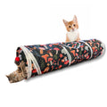 Sheldamy Cat Tunnel, S-2-Way Cat Tunnels for Indoor Cats, Collapsible Cat Play Tunnel, Interactive Toy Maze Cat House with 1 Play Ball for Cats, Puppy, Kitty, Kitten, Rabbit (Blue & Black)