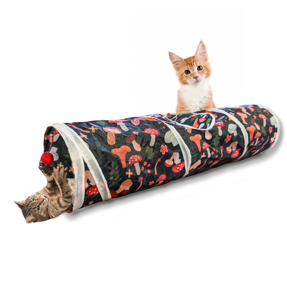 Sheldamy Cat Tunnel, S-2-Way Cat Tunnels for Indoor Cats, Collapsible Cat Play Tunnel, Interactive Toy Maze Cat House with 1 Play Ball for Cats, Puppy, Kitty, Kitten, Rabbit (Blue & Black)