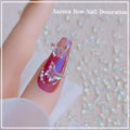 50Pcs 3D Butterfly Nail Charms - Aurora Effect Resin Nail Art Decorations, Cute Kawaii Nail Accessories for Acrylic Nails DIY, Manicure Supplies for Women Girls