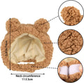 JOICEE Cute Cat Costume Warm Bear Hat Adjustable Small Pet Headwear for Cat