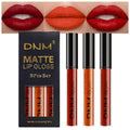 evpct 3Pcs Dark Ruby Fire Red Matte Liquid Lipstick Lip Stain Lipgloss sets for Women 24 Hour Red Matte Lipstick Long Lasting Smudge Proof