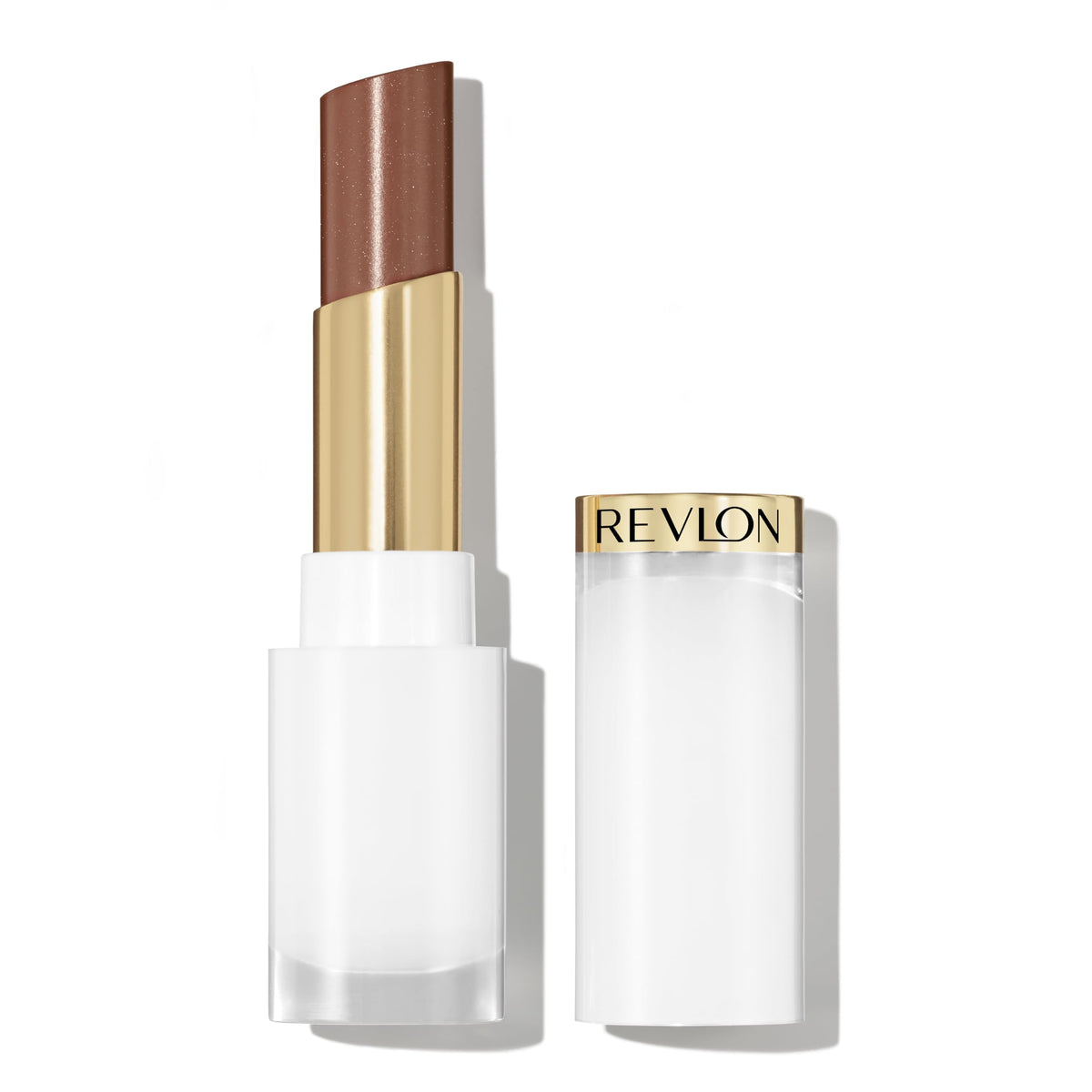 REVLON Super Lustrous Glass Shine Balm, Sheer Glossy Tinted Lip Balm, Hydrating Formula with Hyaluronic Acid, Aloe & Rose Quartz, 004 Nude Illuminator, 0.11 oz