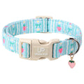 Fall Plaid Dog Collar with Maple Leaf Charm – Adjustable Autumn Checkered Dog Collar for Small Medium Large Dogs, Soft Cotton Puppy Collars with Quick Release Buckle and Metal D-Ring