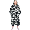 Waitu Wearable Blanket Sweatshirt Gifts for Women and Men, Warm and Cozy Giant Blanket Hoodie, Thick Flannel Hooded Blanket with Sleeves and Giant Pocket - Dark Gray