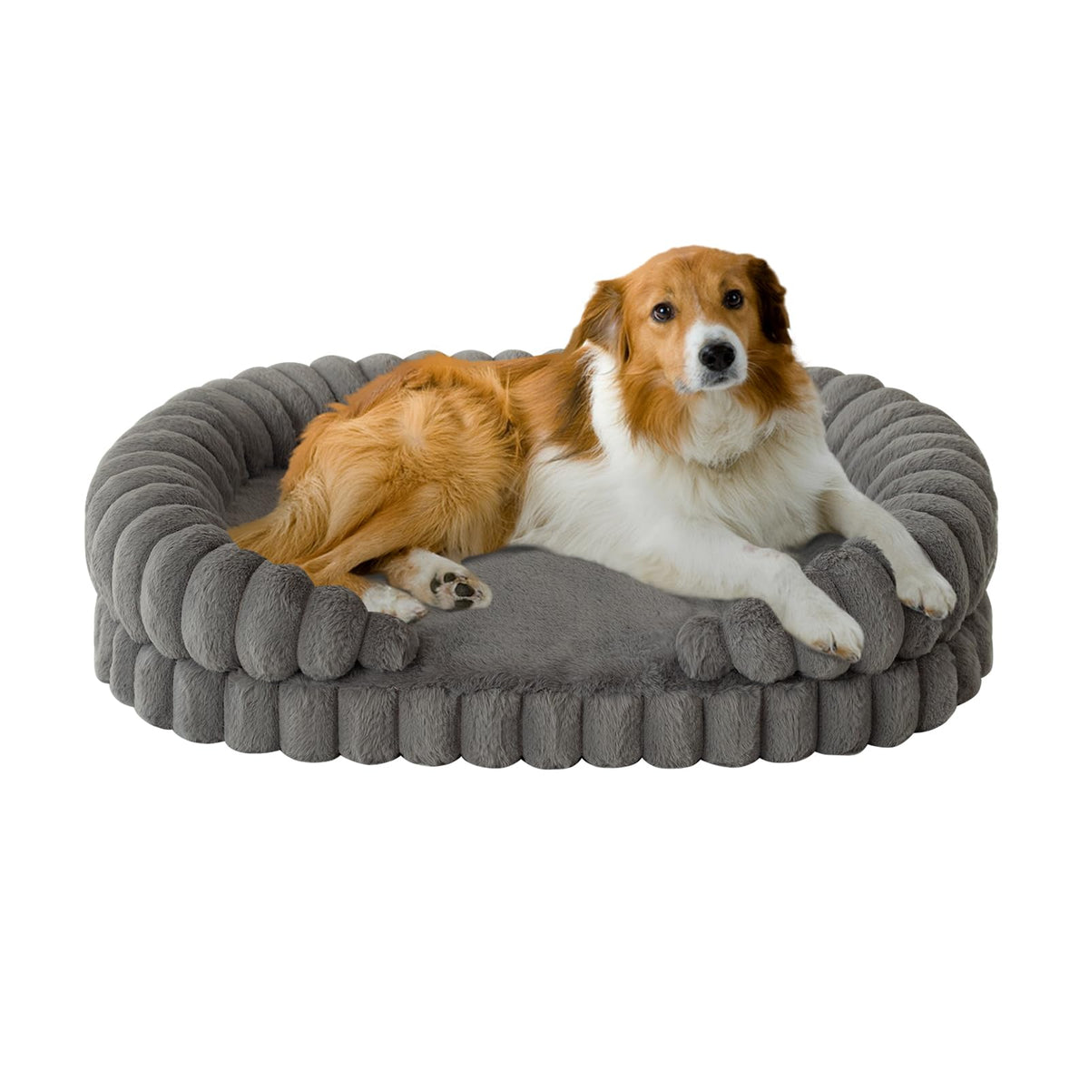 BALANCE Cat Beds for Indoor Cats, Washable Round Cat Bed, Cute Kitten Bed with Anti-Slip Bottom for Kitty and Puppy, 18 Inches, Goat