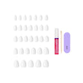 Kiss Core, Press On Nails, Nail glue included, 'Lyrical', White, Short Size, Almond Shape, Includes 32 Nails, 2g Glue, 1 Manicure Stick, 1 Mini File