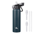 Konokyo 18 oz Insulated Water Bottle with Straw Lid, Stainless Steel Vacuum Sports Water Bottle, Leak-Proof Reusable Metal Flask with Carry Loop, BPA-Free Travel Bottle for Gym, School, Office