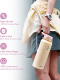 Coolflask Water Bottle with Straw, 40 oz Insulated Metal Water Flask with Straw & Spout Lids, Stainless Steel Double Wall Vacuum, Keep Cold 48h Hot 24h, Leak Proof, BPA-Free, Apricot Pink