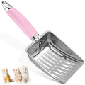 Cat Litter Scoop - Stainless Steel Metal Cat Litter Scoop-Kitty Metal Scooper-Sturdy Mesh Scooper - Mesh Shovel-Easy to Clean - Suitable for Cat Litter Box - Light Black
