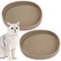 Silicone Dog Food Plate Shallow Dog Bowl Flat Cat Dish Small Puppy Plates for Small Dogs and Cats Whisker Fatigue Pet Feeding Bowls for Dry and Wet Food (Green)