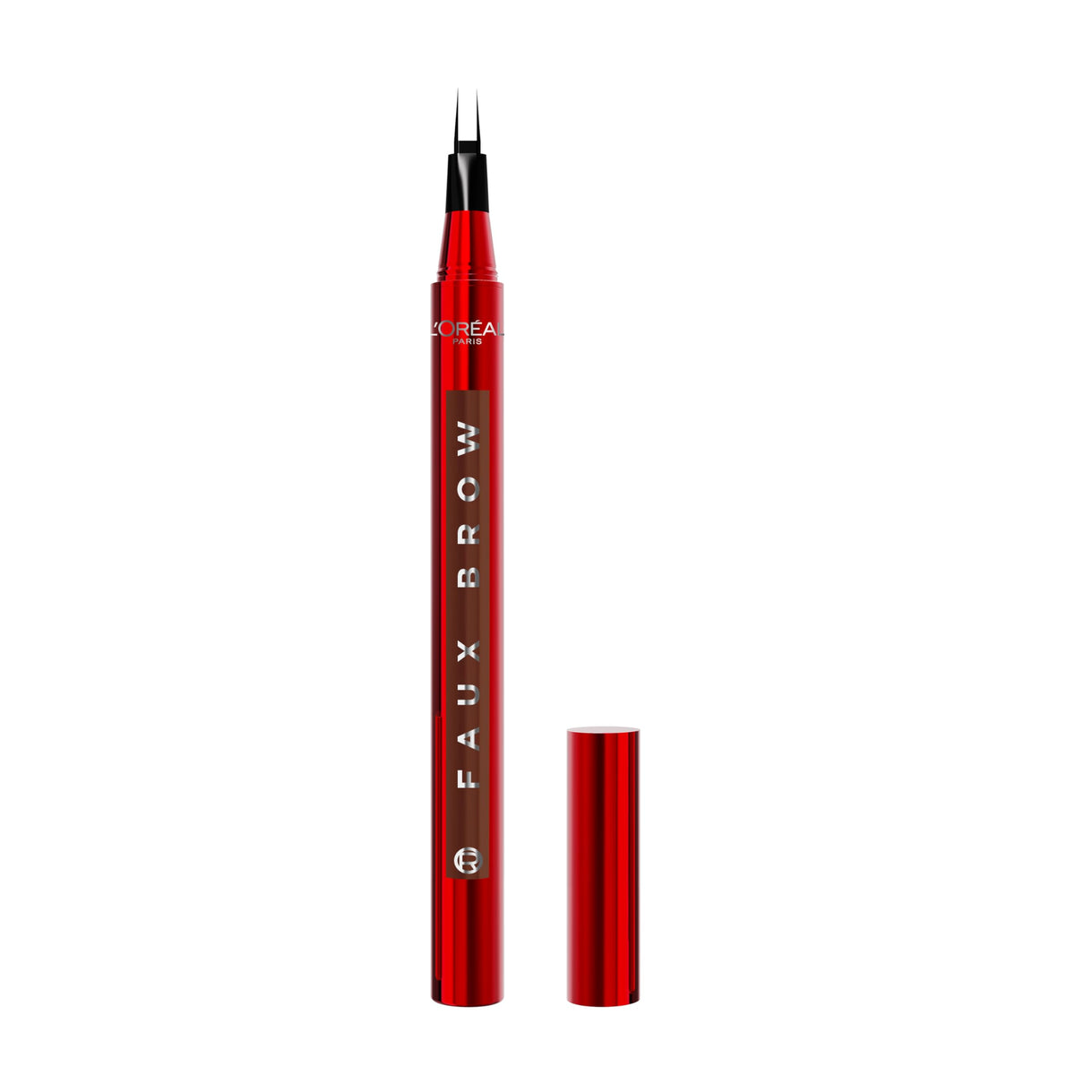 L'Oreal Paris Faux Brow, Hair-Like, Filling Eyebrow Pen with Double-Brush Tip, Fast & Precise Eyebrow Makeup, Dark Brunette, 0.04 Fl Oz