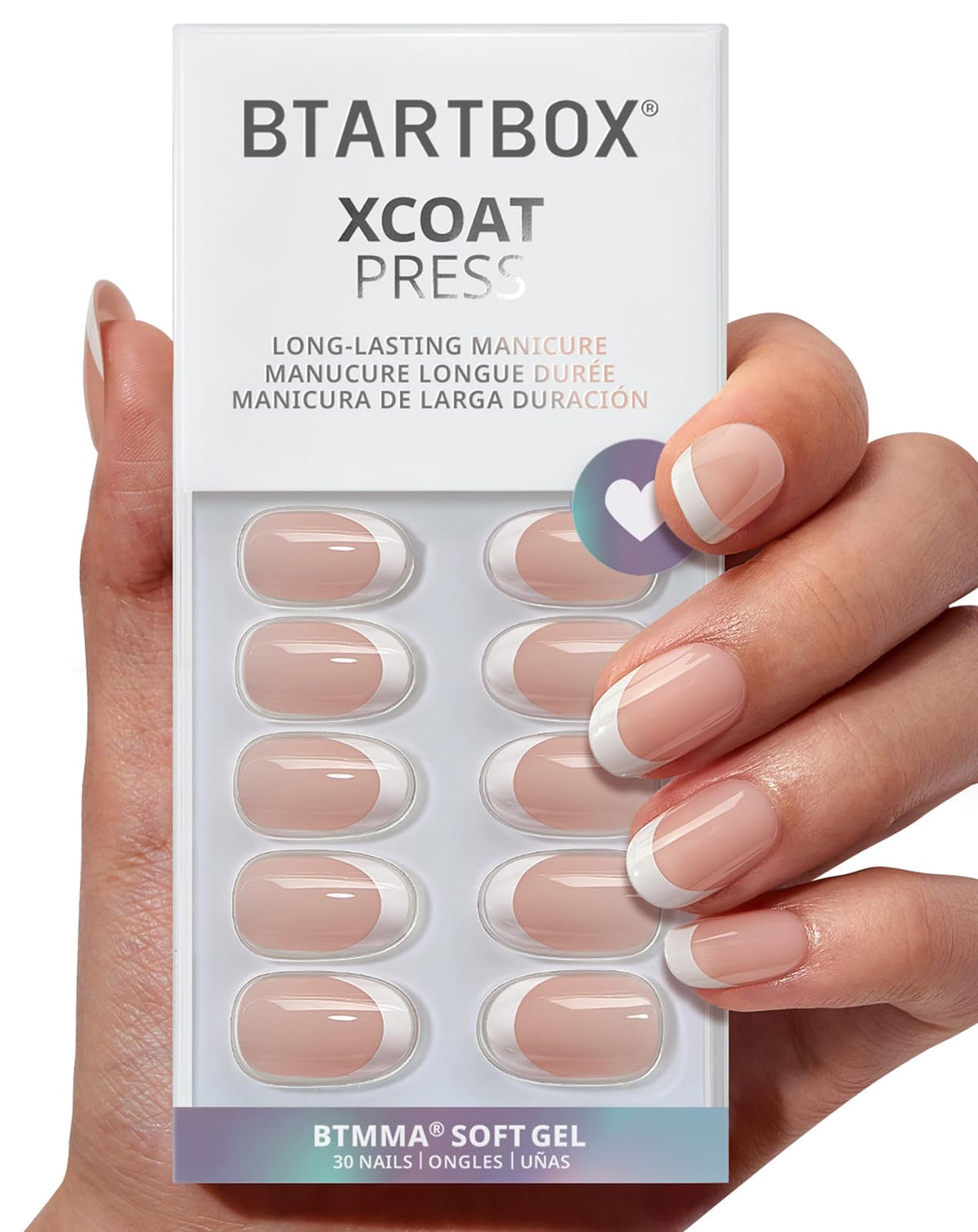 BTArtbox Press On Nails, Liquid Radiance, Medium Almond, Cat Eye, 32Ct | Lamp-Curable 4-Week Wear, Salon-Quality Natural Nails, 10-Minute Easy Daily Application, 16 Sizes, All-in-One Complete Kit