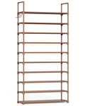 Kitsure 10 Tier Shoe Rack, Tall Shoe Organizer, 32.2" Wide, Black | Large-Capacity Shoe Storage with Hooks, Shoe Shelf for Closet, Entryway, Bedroom, Living Room, Zapateras Organizer
