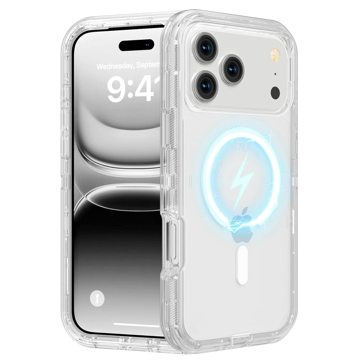 Follaroma Magnetic for iPhone 16 Plus Case, Heavy Duty Phone Cases, Clear