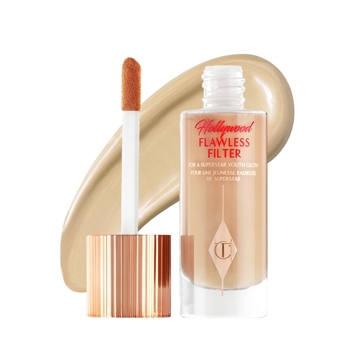 Charlotte Tilbury Hollywood Flawless Filter - Multi‑Use Makeup Primer, Complexion Booster & Illuminating Liquid Highlighter with Sheer Coverage - Smooths & Blurs Skin