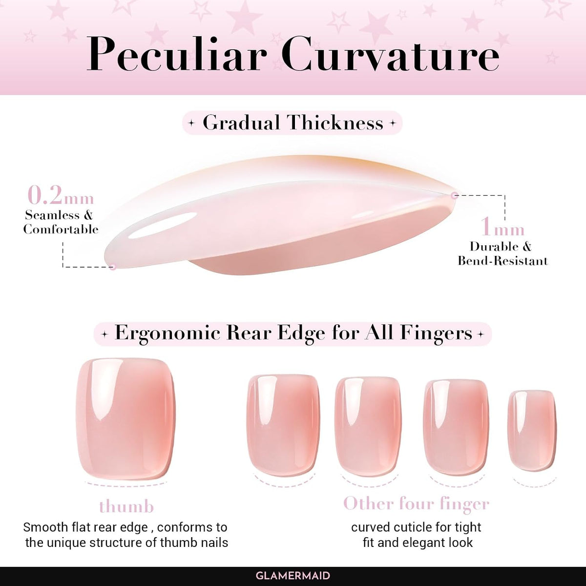 GLAMERMAID Cherry Red Press on Nails Medium Almond, Handmade Jelly Soft Gel Dark Red Glue on Nails Stiletto, Burgundy Emo Fake Nails Short Oval, Reusable Acrylic Stick on False Nails Kit for Women