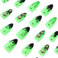 Halloween Press on Nails Medium Almond MABKJLF Fake Nails Glow in The Dark Full Cover Nightmare Christmas False Nails Glossy Glue on Nails Artificial Acrylic Nails for Women Girls 24 Pcs