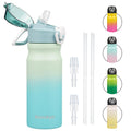 Konokyo 18 oz Insulated Water Bottle with Straw Lid, Stainless Steel Vacuum Sports Water Bottle, Leak-Proof Reusable Metal Flask with Carry Loop, BPA-Free Travel Bottle for Gym, School, Office