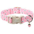 Fall Plaid Dog Collar with Maple Leaf Charm – Adjustable Autumn Checkered Dog Collar for Small Medium Large Dogs, Soft Cotton Puppy Collars with Quick Release Buckle and Metal D-Ring