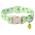 Fall Plaid Dog Collar with Maple Leaf Charm – Adjustable Autumn Checkered Dog Collar for Small Medium Large Dogs, Soft Cotton Puppy Collars with Quick Release Buckle and Metal D-Ring