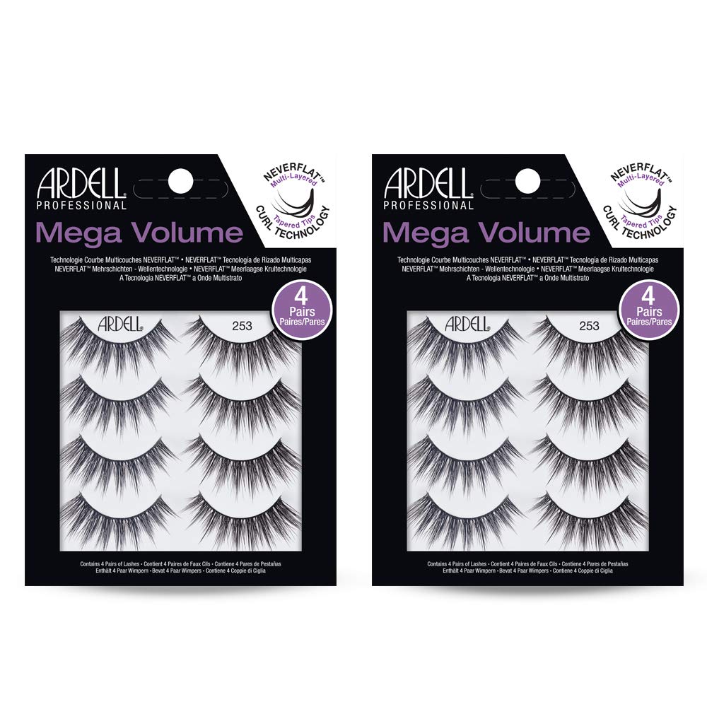 Ardell False Eyelashes Mega Volume 251 – Fluffy Volume for a Dramatic Look, Wispy Lashes, Full Strip, 2 Pack