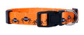 Native Pup Halloween Dog Collar- Spooky Fall Themed Horror Costume Collars- Skull, Pumpkin, Ghost, Bat, Witch, Candy Corn, Spider- Adjustable for Small, Medium, Large Breeds (Small, Big Pumpkins)