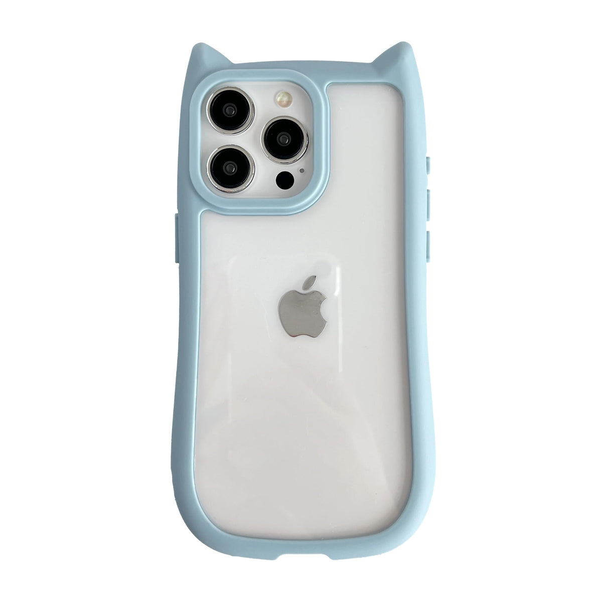 FLIRACON Cute Cat Ears Clear Phone Case Compatible with iPhone Case (Black,for iPhone 15)