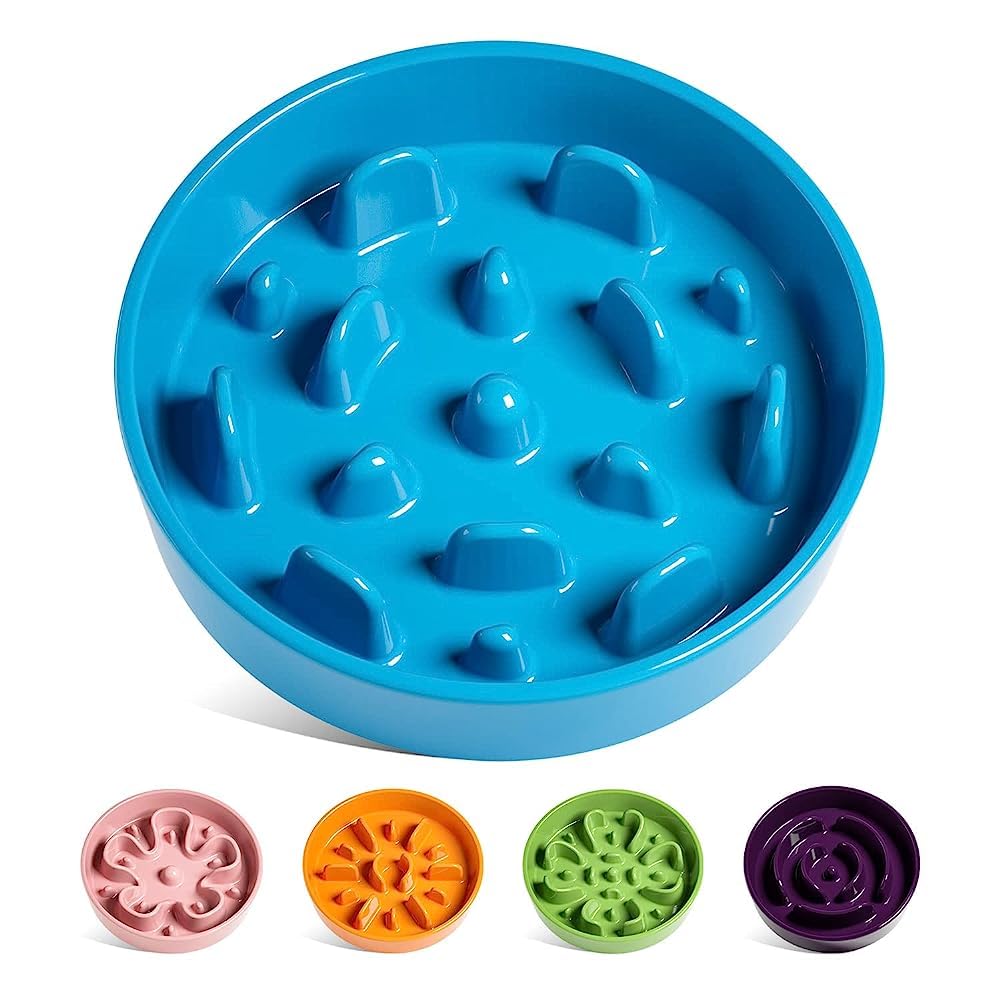 LE TAUCI Dog Bowls Slow Feeder Ceramic, 1.5 Cup Slow Feeding Bowl for Small and Medium Breed, Puzzle Dog Food Bowl for Fast Eater, Maze Purple