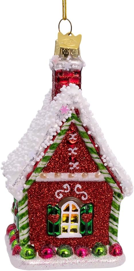 Kurt Adler 4.25-inch Noble Gems™ Gingerbread House Ornament
