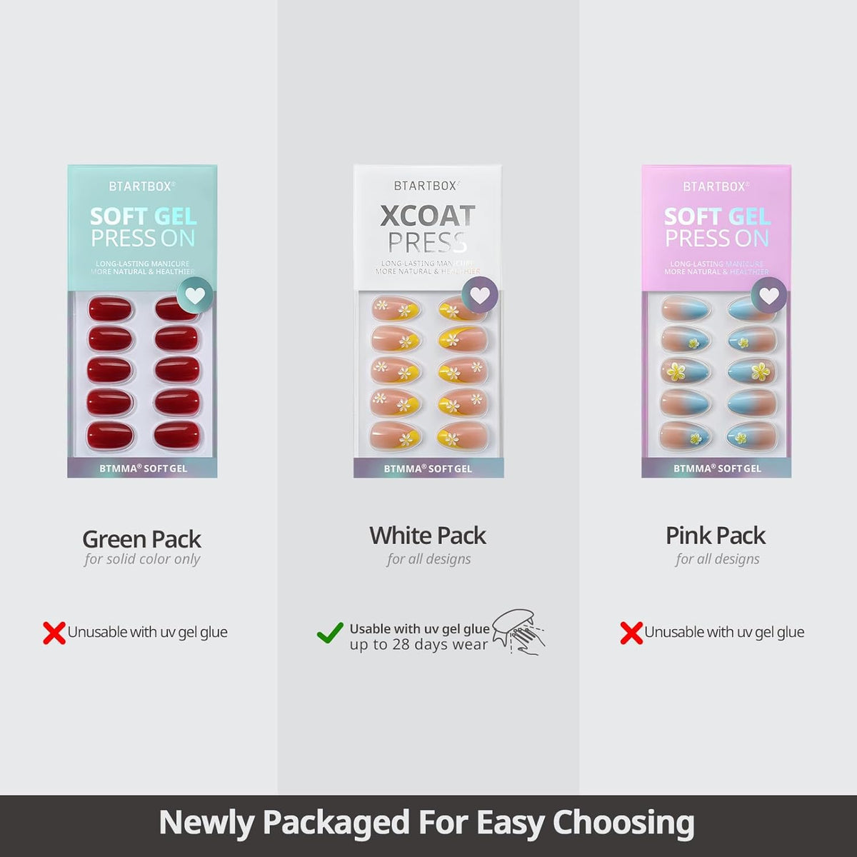 BTArtbox Press On Nails, Cream Puff, Short Almond, Ombre Off White, 32Ct | 2+ Weeks Wear, Salon-Quality Natural Nails, 10-Minute Easy Daily Application, Fast Removal, 16 Sizes, All-in-One Complete Kit