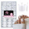 UNA GELLA French Toe Nail Press Ons, Pre-Etched 15 Sizes Sharp Square Berry Pink 180Pcs Press On Toenails False Toes Soft Gel Square Full Cover Fake Toenails for Nail Extensions DIY Salon Pedicure
