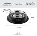 2Pc Stainless Steel Dog Bowls Set - Non-Slip Food and Water Bowl 16 Oz - Dishwasher-Safe, Rust Resistant Steel Pet Bowls for Small Dogs & Puppies | Durable Dog Feeding Bowl - Orange