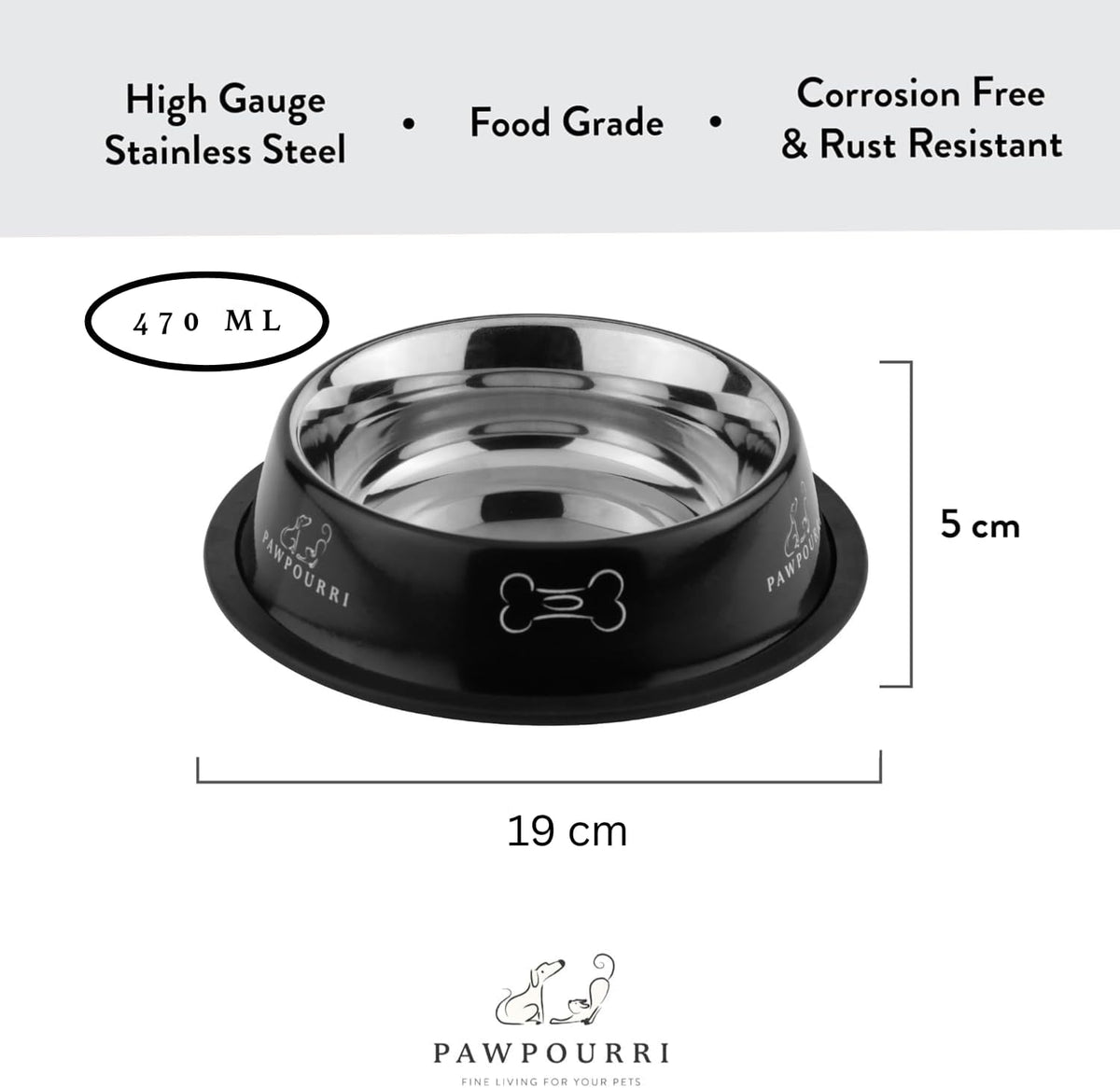 2Pc Stainless Steel Dog Bowls Set - Non-Slip Food and Water Bowl 16 Oz - Dishwasher-Safe, Rust Resistant Steel Pet Bowls for Small Dogs & Puppies | Durable Dog Feeding Bowl - Orange