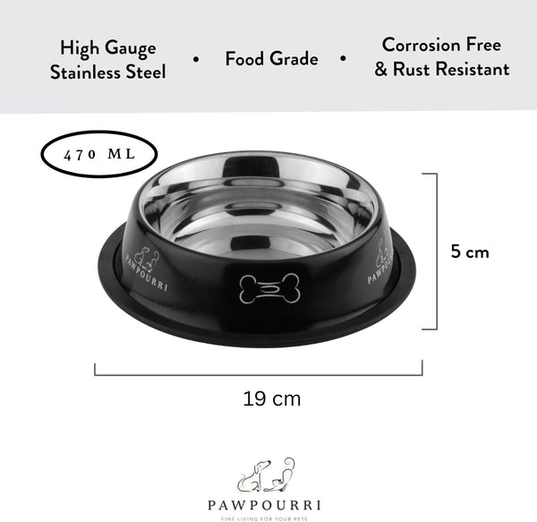 2Pc Stainless Steel Dog Bowls Set - Non-Slip Food and Water Bowl 16 Oz - Dishwasher-Safe, Rust Resistant Steel Pet Bowls for Small Dogs & Puppies | Durable Dog Feeding Bowl - Orange