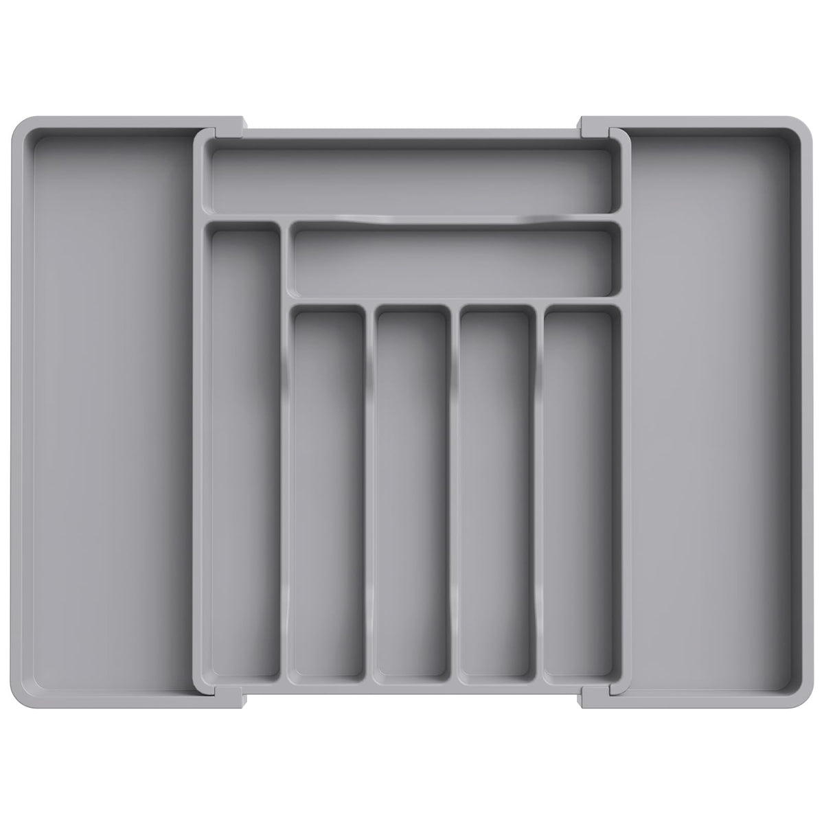Lifewit Expandable Silverware Organizer, Plastic Utensil Tray for Kitchen Drawer, BPA Free Flatware Cutlery Holder, Space-Saving Storage for Spoons Forks Knives, 8-13.8 x 11.2 x 1.4 inch, Black