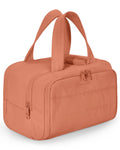 BAGSMART Travel Toiletry Bag, Crush Toiletry Bag for Women, Wide-open Puffy Toiletry Bags for Traveling, Large Travel Cosmetic Makeup Bag Organizer for Accessories,Toiletrie, Beige