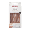 KISS Salon Acrylic Press On Nails, Nail glue included, 'Cashmere', French, Medium Size, Squoval Shape, Includes 28 Nails, 2g Glue, 1 Manicure Stick, 1 Mini file