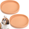 Silicone Dog Food Plate Shallow Dog Bowl Flat Cat Dish Small Puppy Plates for Small Dogs and Cats Whisker Fatigue Pet Feeding Bowls for Dry and Wet Food (Green)