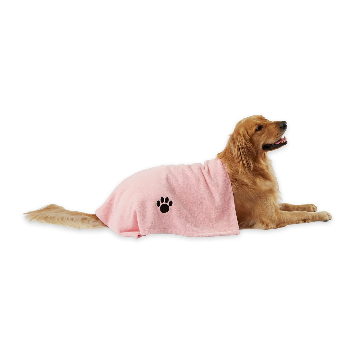 Bone Dry Pet Grooming Towel Collection Absorbent Microfiber X-Large, 41x23.5", Embroidered Gray