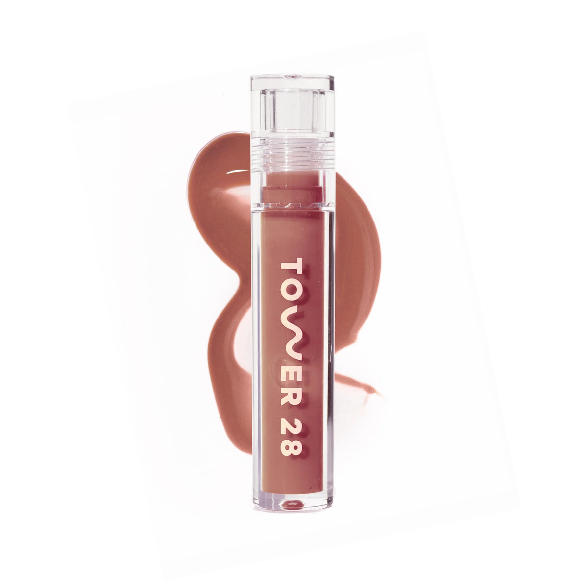 Tower 28 ShineOn Lip Gloss Jelly, Pistachio (0.13 oz) | Nude Pink Tinted Lip Oil with Hydrating Lip Balm Formula, Non-Sticky, High-Shine Gloss with Nourishing Oil Blend