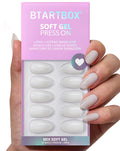 BTArtbox Press On Nails, Cream Puff, Short Almond, Ombre Off White, 32Ct | 2+ Weeks Wear, Salon-Quality Natural Nails, 10-Minute Easy Daily Application, Fast Removal, 16 Sizes, All-in-One Complete Kit