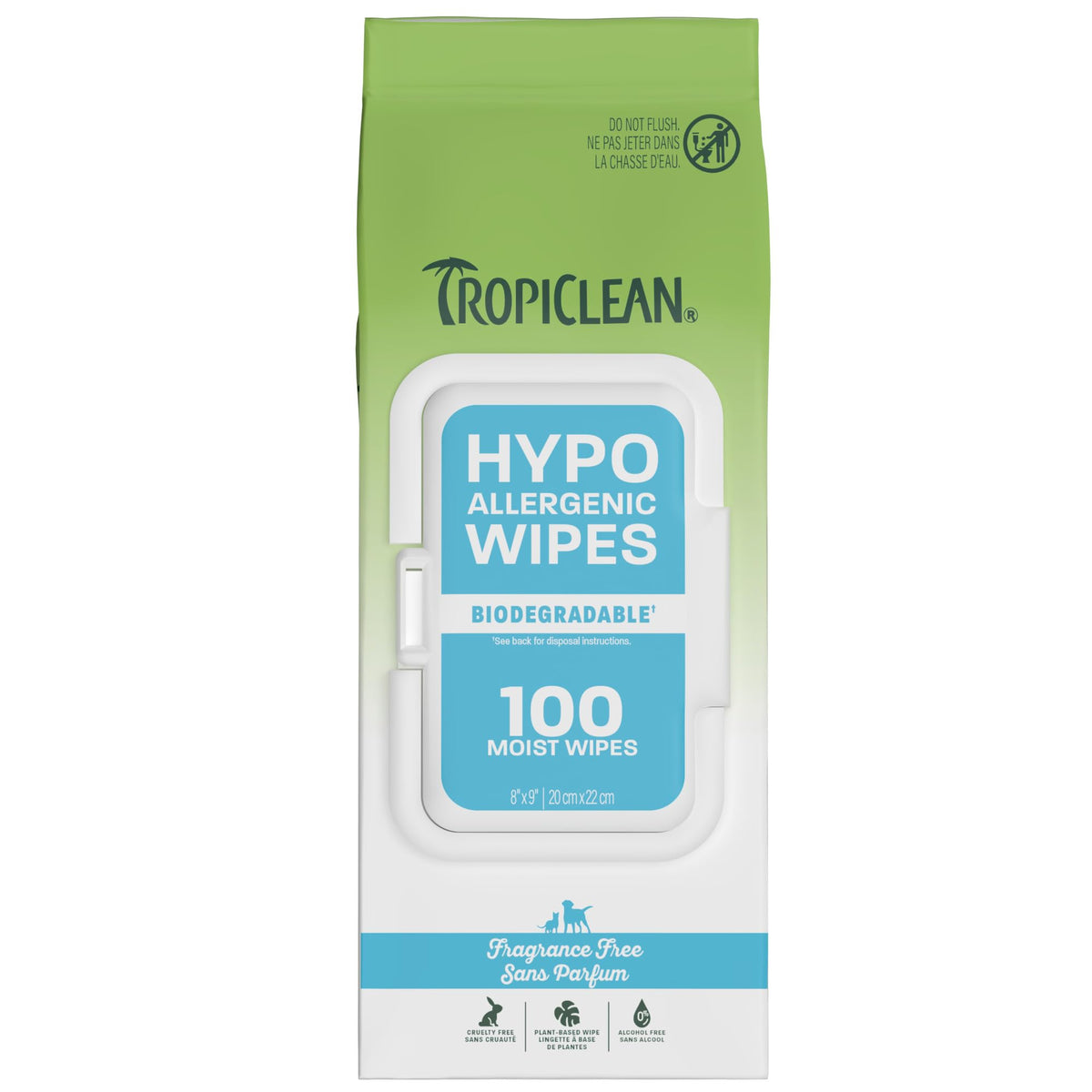 TropiClean Deep Cleaning Pet Wipes, 100ct - Wipes for Dogs & Cats - Gently Removes Dirt, Dander & Smells - for Pet Paws, Face, Body & Bottom - Sweet Berry & Coconut Scent
