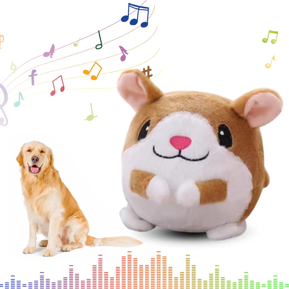 Interactive Dog Toys,2024 New Active Moving Pet Plush Toy,Squeaky Moving Dog Ball Toy,Rechargeable Puppy Toys to Keep Them Busy,Washable Pig Plush Toys(Red Pig)